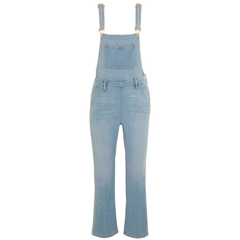 Frame Denim Light Blue Womens Overalls Stretch Denim Bootcut Large